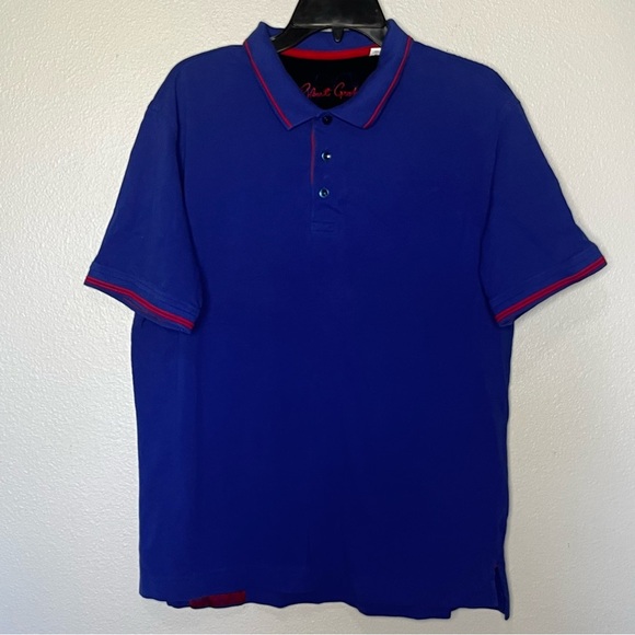 Robert Graham Polo Shirt Men Large Blue Red Classic Fit Casual Collared - Picture 1 of 7